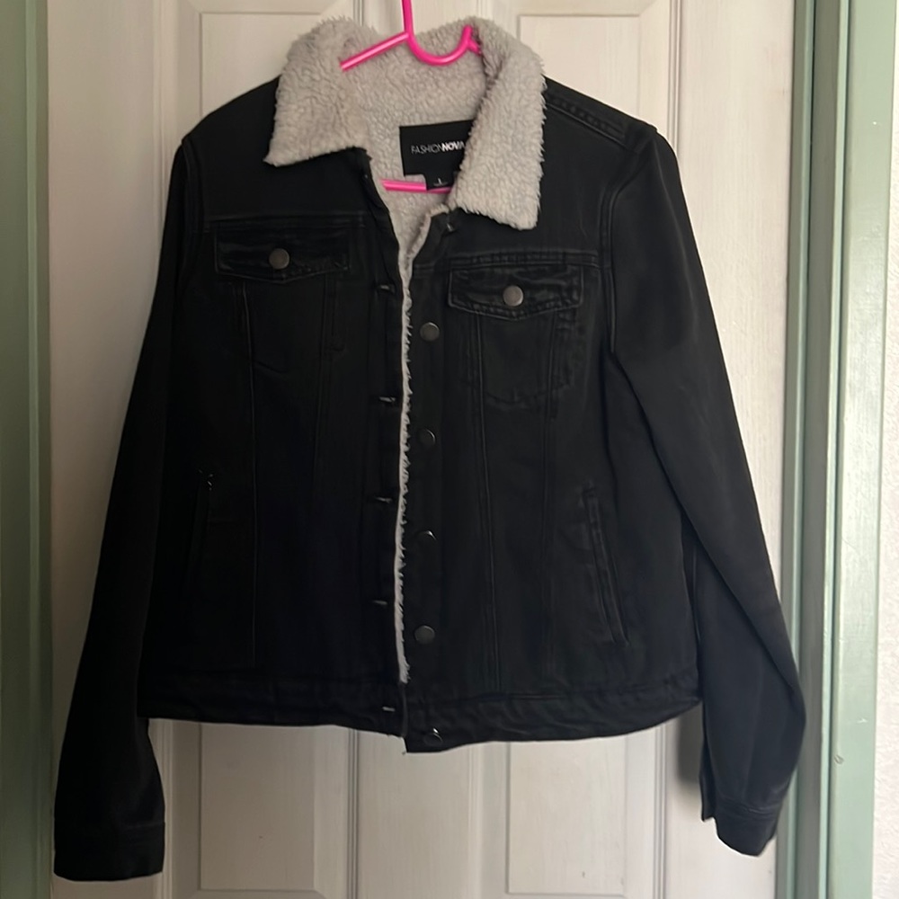 Fashion Nova Light Black Denim Jacket